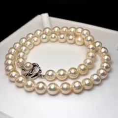 【テリ最強】あこや真珠 パール ネックレス ゴールデン 8mm グラデーション テリ最強】あこや真珠 パール ネックレス ゴールデン 8mm