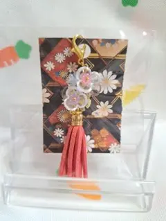 ハンドメイド フラワー タッセル チャーム 桜