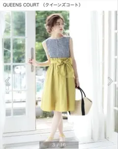 Queens court ノースリーブ ギンガムチェック ワンピース　サイズ1