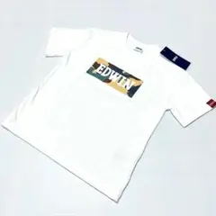 新品　EDWIN エドウィン　ロゴTシャツ　110 白　迷彩