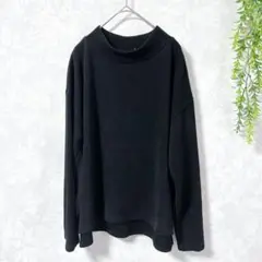 【AZUL】スリット入り ハイネック カットソー M 黒ボートネック 長袖