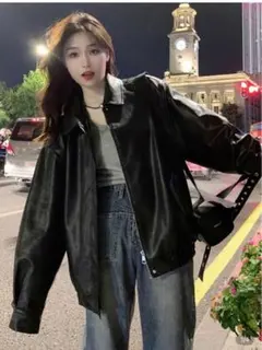 フェイクレザー レザージャケット