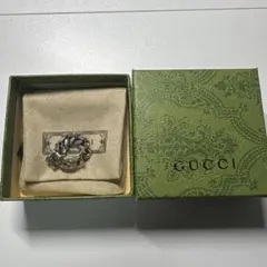 GUCCI インターロッキングG フラワー ターコイズ 925 リング 16号