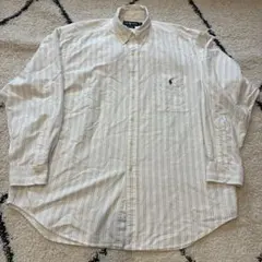 90s ラルフローレン BIG SHIRT ビッグシャツ ストライプ 裾ポニー