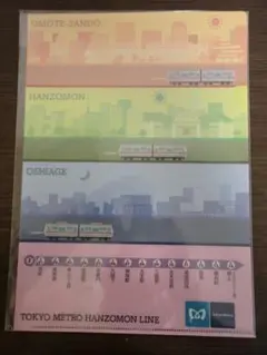 東京メトロ 半蔵門線　チェンジングクリアファイル　表参道駅　半蔵門駅　押上駅