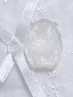 天然石 水晶 彫刻 ルース 狐 九尾