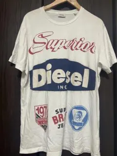 Diesel プリント Tシャツ Lサイズ ホワイト