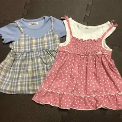 90サイズ対応の可愛いトップス2枚セット