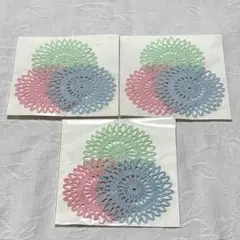 ③円形レース編みコースター　手編み　　ハンドメイド