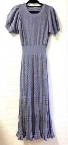 サマーニットパープルワンピース