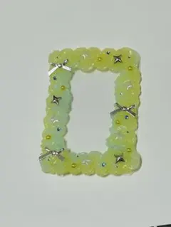 ハンドメイド トレカデコ 黄色 水色