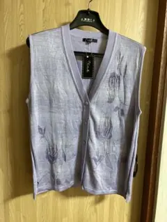 2084.未使用☆ニットベスト☆パープル系/薄紫☆サイズM〜L