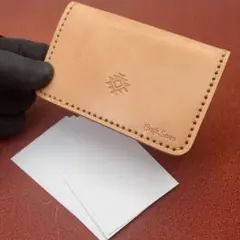 【本革】名刺入れ　手縫い　立体成形　30枚収納