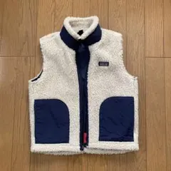Patagonia フリースダウンベスト Sサイズ アイボリー/ネイビー