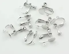 イヤリング シルバー20個 (平皿タイプ：8mm) 退色防止アクセサリー