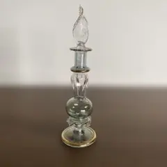 エジプト香水瓶 クリスタル ガラス ハンドメイド 金縁 パフュームボトル