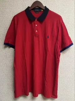 現行品　Polo Ralph Lauren ポロシャツ　鹿の子　赤　XXL
