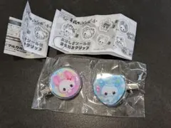 おはじきシール風まえがみクリップ　ハムハムCafe　まる　TWINS　ハート