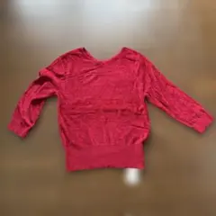赤色の五分袖カットソー Mサイズ