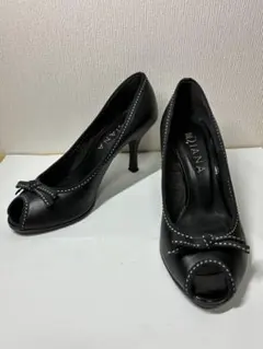 美品 DIANA ダイアナ ブラック オープントゥ ハイヒール　サイズ:22.5
