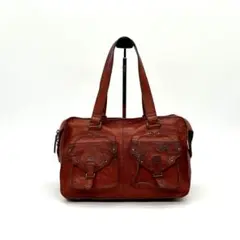 Anna Sui Brown Leather Boston Bag y2k