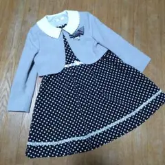 120★Chopin★グレーボレロ★黒水玉ワンピース