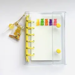 no81 A7透明フォルダシール帳 チャーム&ぷくぷくクマグミシール&台紙セット