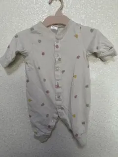 果物柄 ベージュロンパース