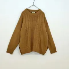 earth music&ecology ケーブルニット 長袖 Ｆブラウン