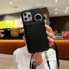 スマホケース ショルダー型 斜めかけ 財布付き iPhone14Pro