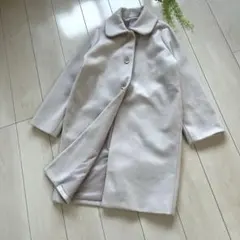 GRL 丸襟ロングコート ベージュ F 裏地付き