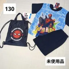 【130cm】スパイダーマン 半袖 パジャマ 上下 ルームウェア 寝巻き バッグ