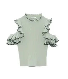 【送込】スナイデル オープンショルダーフリルニットプルオーバー