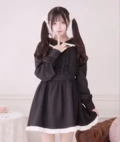 Pal elfy パルエルフィ　スウィートフリルワンピース　ブラック セール】スウィートフリルワンピース（ワンピース）｜Pal elfy（パル