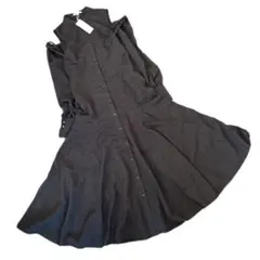 新品タグ付き　rienda エンブロイダリーロゴ フレアワンピース　M ブラック