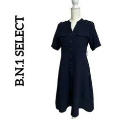 B.N.1 SELECT ビーエヌワンセレクト ネイビー 膝丈ワンピース M