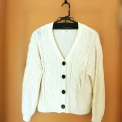INGNI クリーム色 ケーブルニットカーディガン