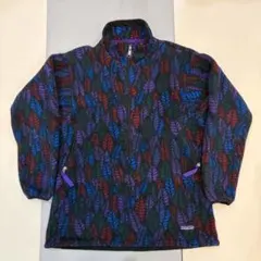 【美品】90s USA製 パタゴニア シンチラ ハーフジップ 総柄 リーフ