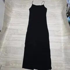 FOREVER21黒のノースリーブロングニットワンピース　サイズS