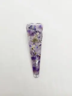 紫陽花　ドライフラワー入り ヘアクリップ パープル