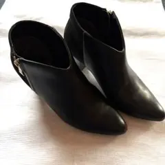 レプシムブラックレザーブーツ ジッパー付き Lサイズ