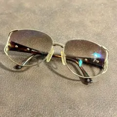 イヴサンローラン 度入り サングラス べっ甲柄 ゴールドフレーム グラデーション