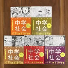 マンガでわかる中学社会 歴史上巻　下巻　地理　歴史年代暗記　公民