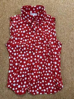 アニエスベー agnes b. 90s 赤白ドットシャツ 40