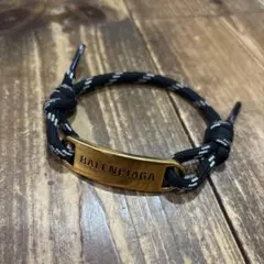 【美品】Balenciaga ブレスレット ロゴプレート ブラック×ゴールドのサムネイル