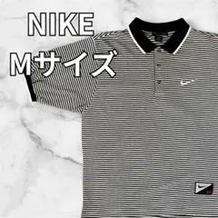 NIKE GOLF ポロシャツ ボーダー M 半袖 モノトーン メンズ
