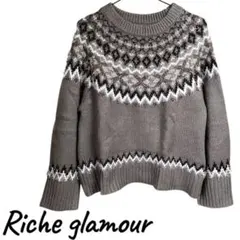 Riche glamour ノルディック柄ニットセーター