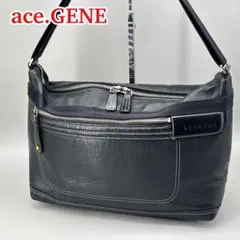 ace.GENE レザー ショルダーバッグ ブラック 斜めがけ メンズのサムネイル