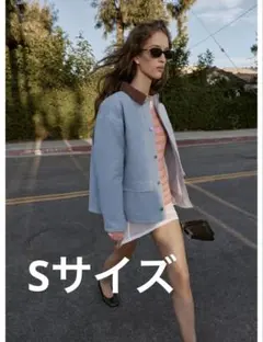 zara 新作　コントラストパフジャケット