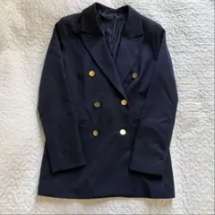 GU ダブルブレストブレザー　ネイビー　紺ブレ　金ボタン　xs